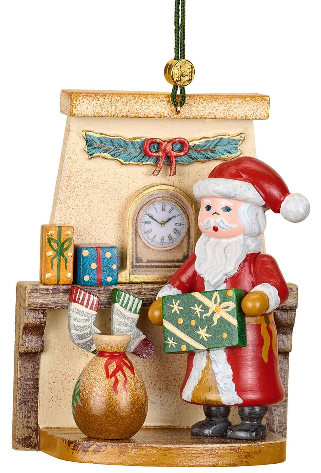 Hubrig Volkskunst 'Baumbehang - Weihnachtsmann Bescherung 8cm' 2025 HUB - 140h3003