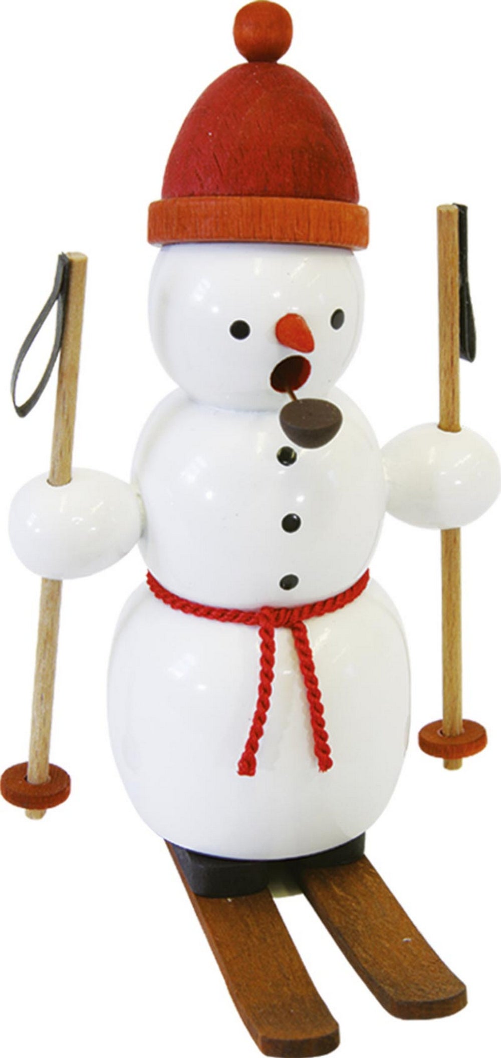 Glässer Volkskunst 'Rauchmann Schneemann auf Skiern' 13cm RGL - 26059