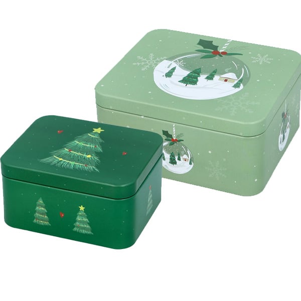 RVB Birkmann, Gebäckdosen-Set, Christmas Tree, eckig, 2 versch. Größen