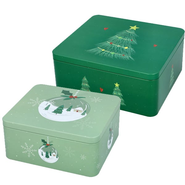 RBV Birkmann, Gebäckdosen-Set, Christmas Tree,eckig, 2 versch. Größen