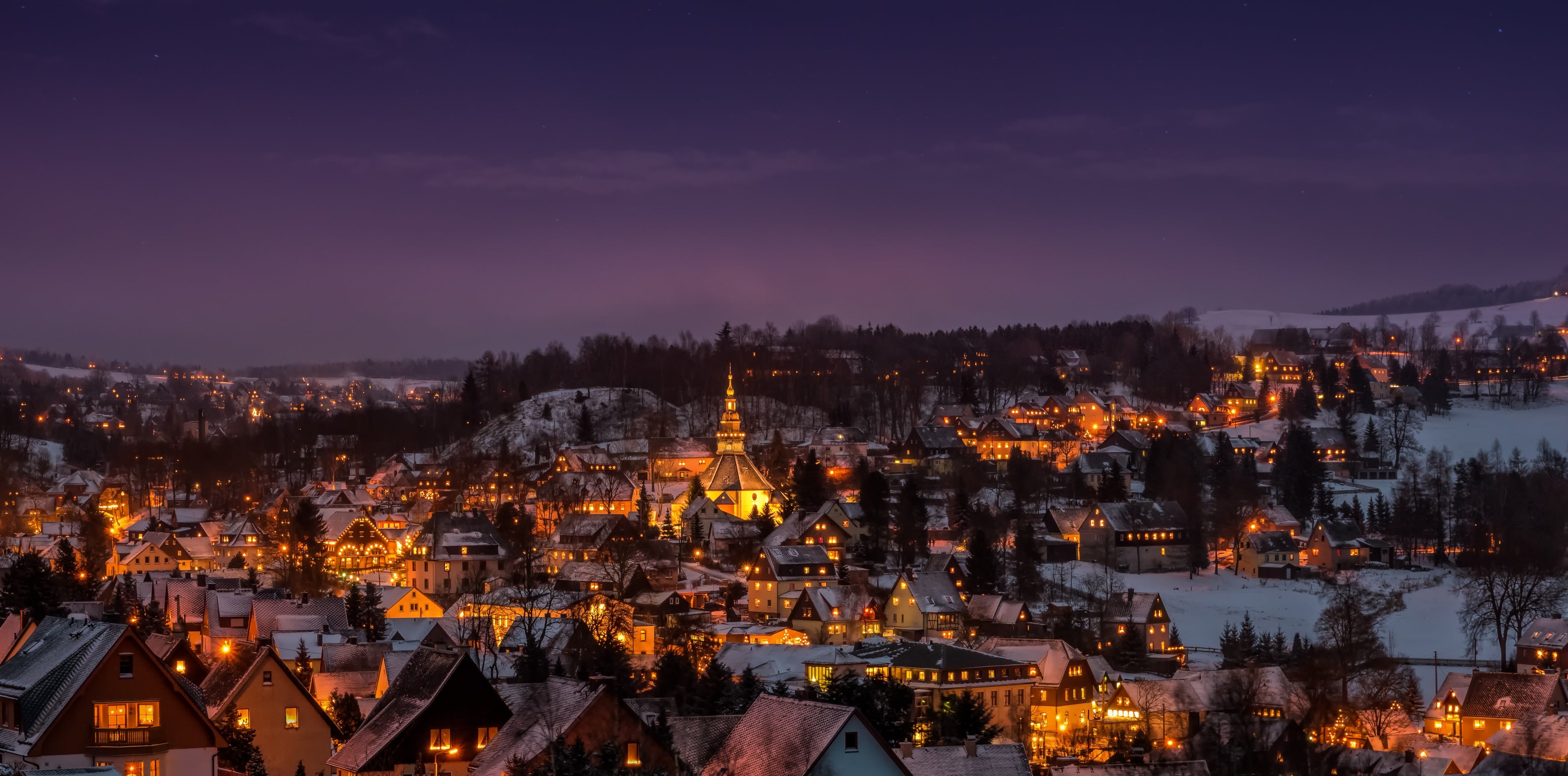 Dorf Seiffen in der Nacht