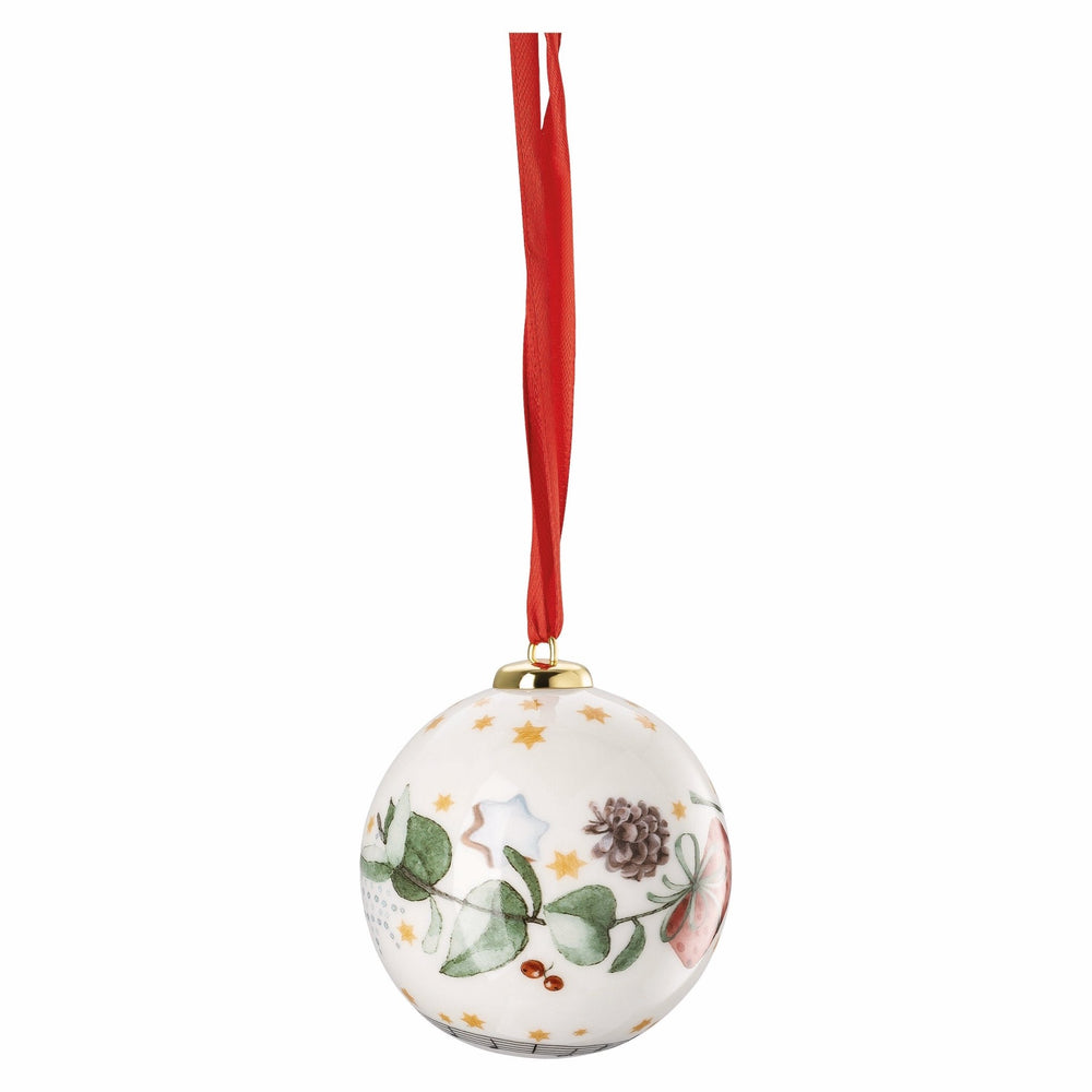 02472 - 727213 - 27937 - Alle Jahre wieder, Porzellankugel klein, Hutschenreuther 2025