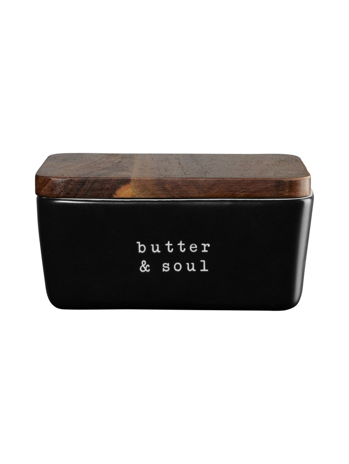ASA - 17420277 - ASA - Butterdose, butter & soul, hey!, 15x10cm, schwarz