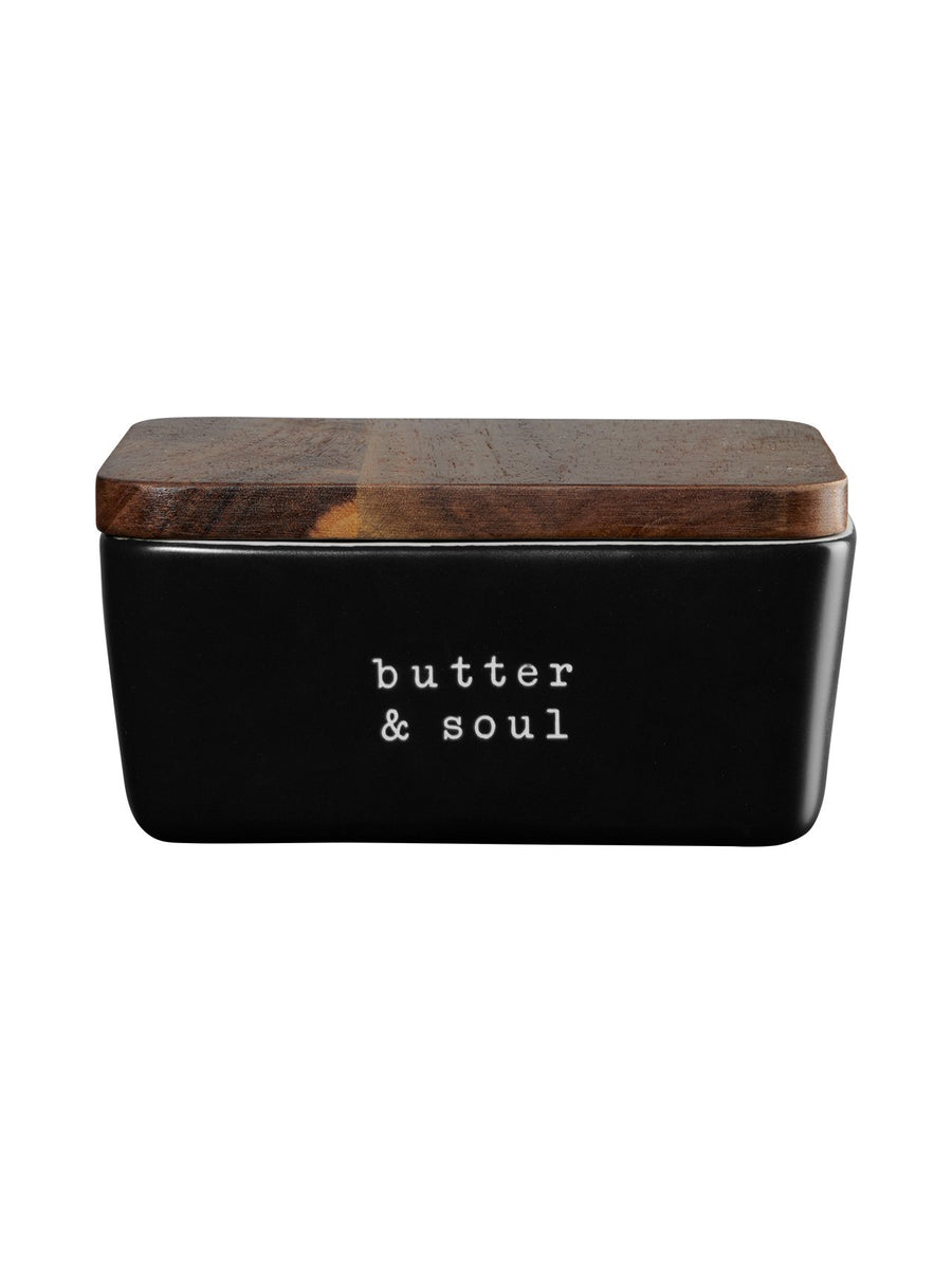 ASA - 17420277 - ASA - Butterdose, butter & soul, hey!, 15x10cm, schwarz