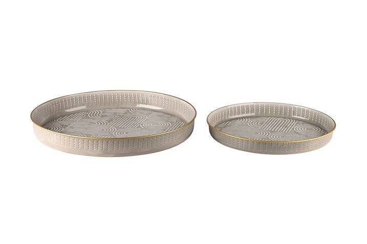 GICO - 1174804004 - Atay, Tablett 2tlg. Set, D35/45cm, Metall, grau