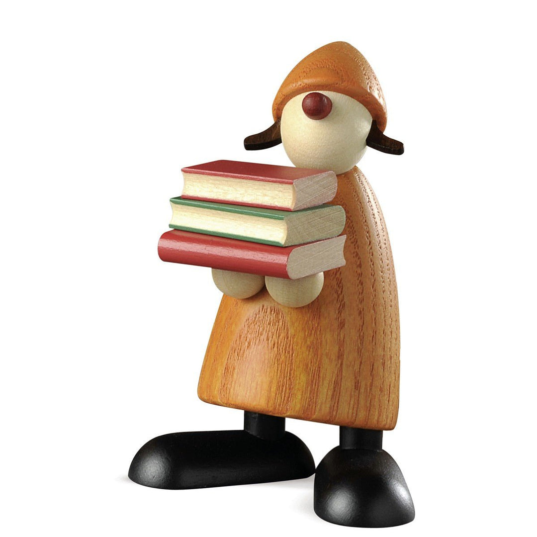 KOE - 50131gelb - Bjoern Koehler - Gratulantin - Lilly mit Büchern, gelb, 8,3cm