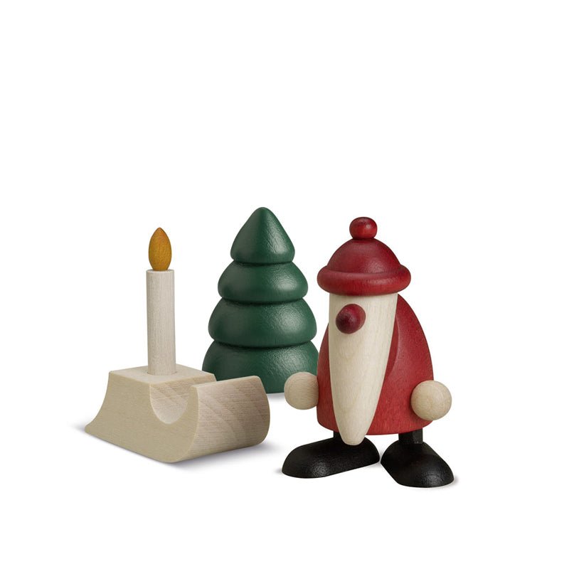 KOE - 11620 - Bjoern Koehler - Miniaturset 2 - Weihnachtsmann mit Schlitten und Baum