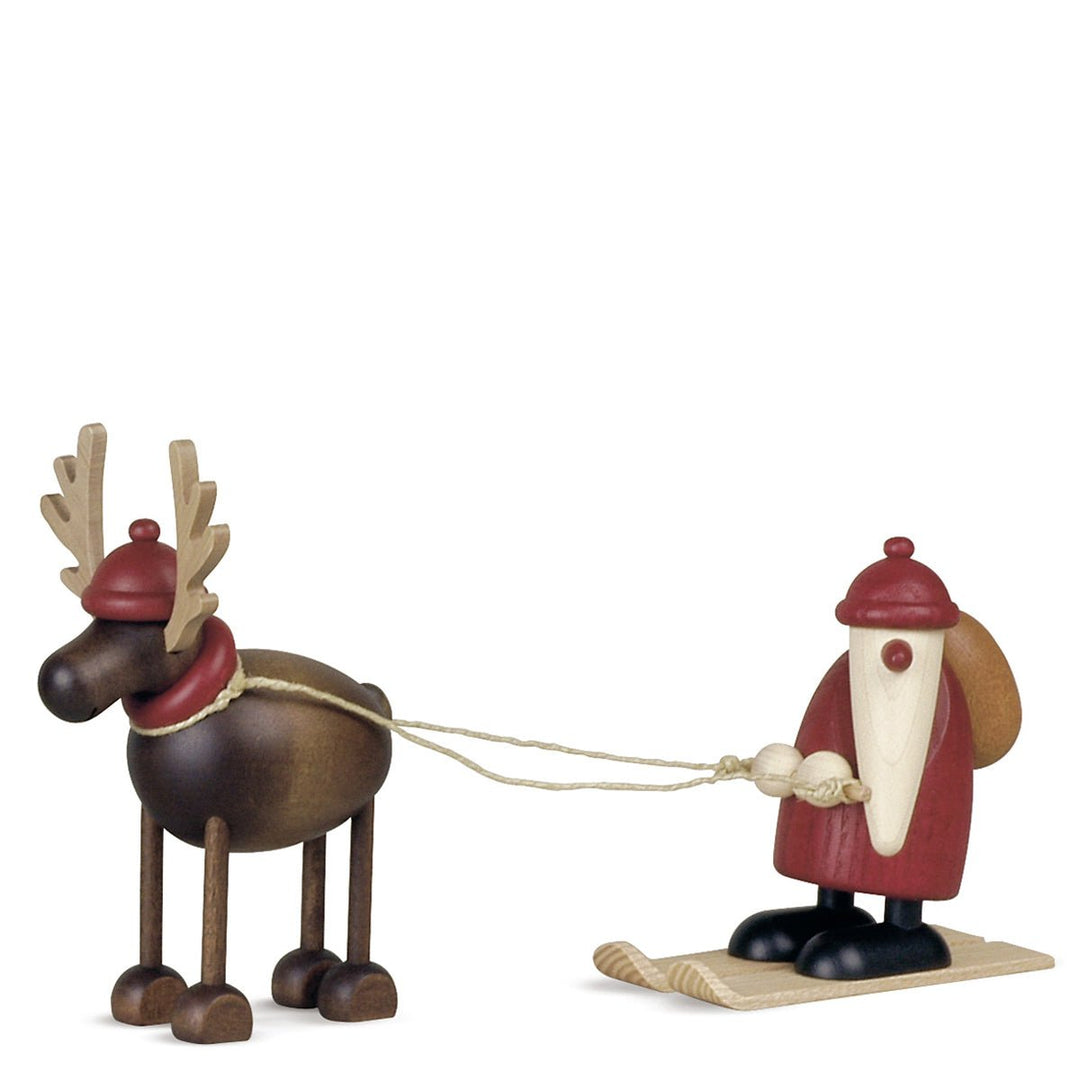 KOE - 6240 - Bjoern Koehler - Rentier Rudolf mit Weihnachtsmann auf Ski, klein