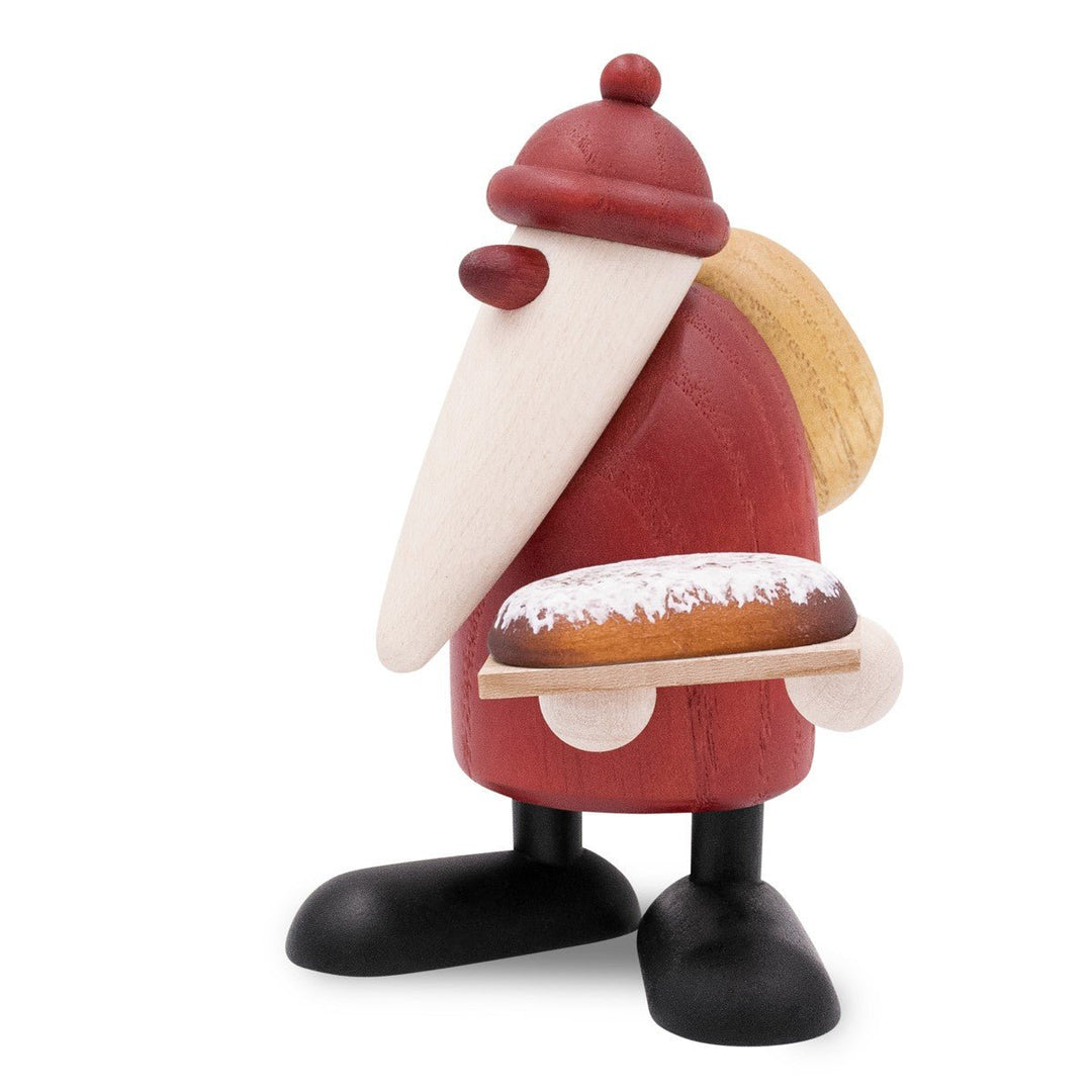 KOE - 6547 - Bjoern Koehler - Weihnachtsmann mit Christstollen, klein rot 9,5cm