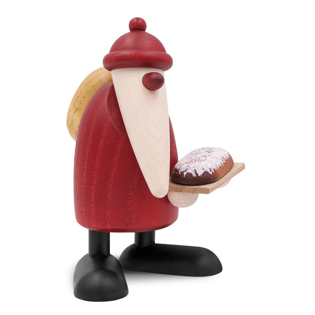 KOE - 6547 - Bjoern Koehler - Weihnachtsmann mit Christstollen, klein rot 9,5cm