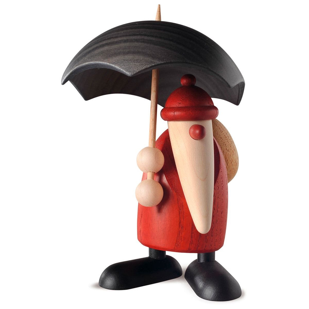 KOE - 6538 - Bjoern Koehler - Weihnachtsmann mit schwarzem Schirm, klein rot 9cm