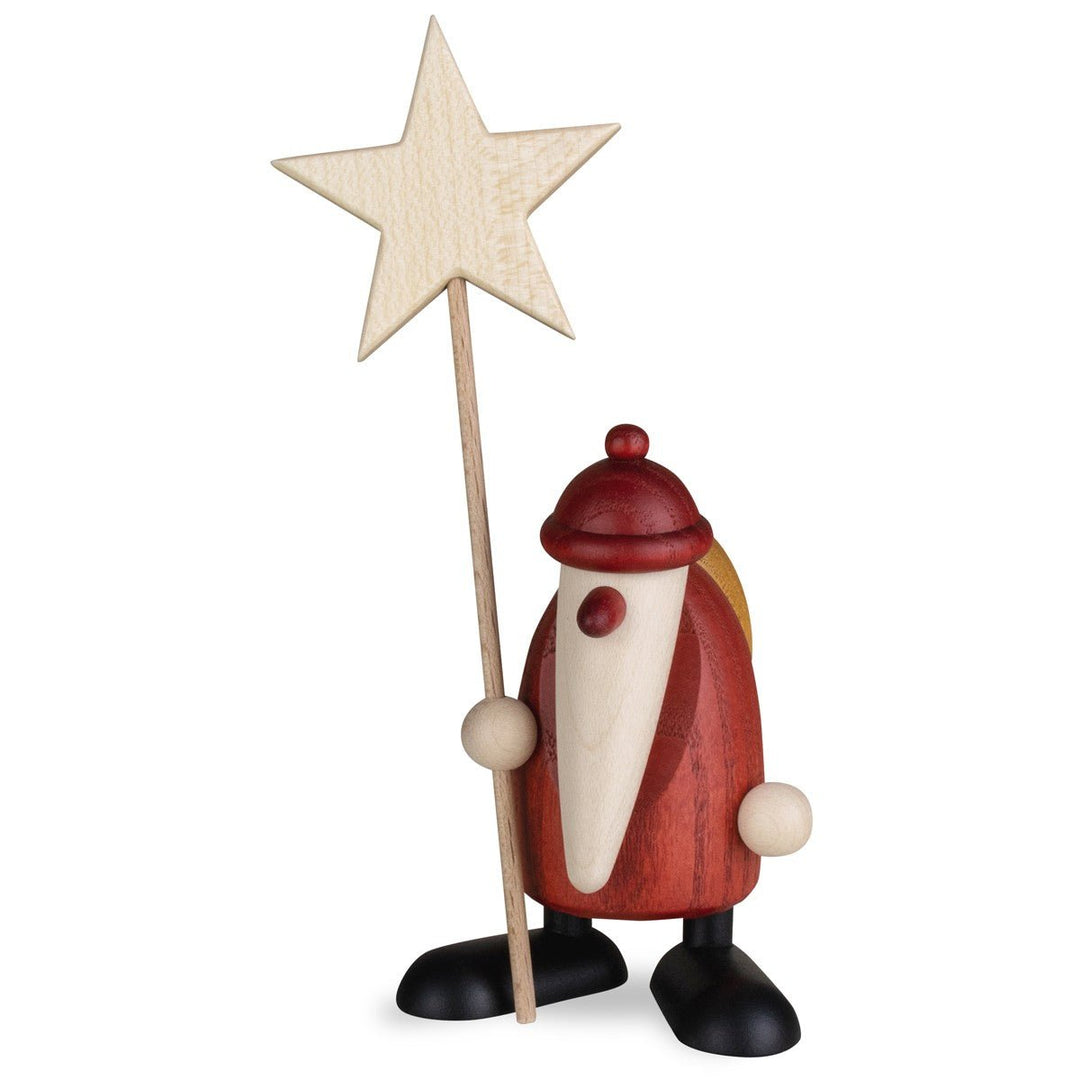 KOE - 6098 - Bjoern Koehler - Weihnachtsmann mit Stern, klein, rot 9cm