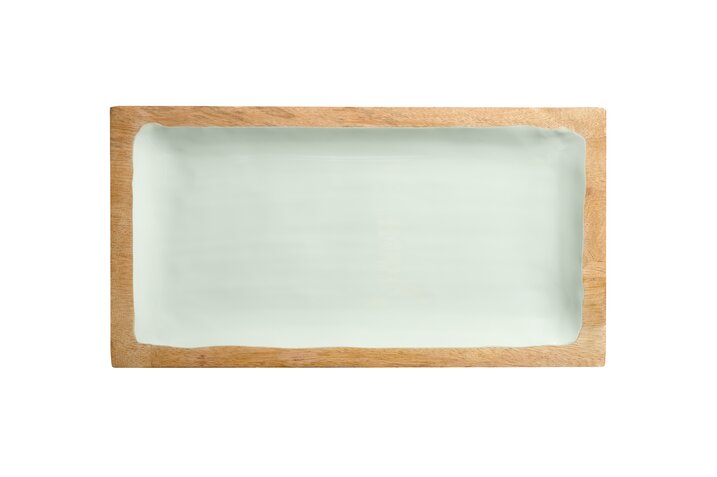 GICO - 1126104036 - Bouthose, Tablett M, Gift Company, Mangoholz, rechteckig, hellgrün