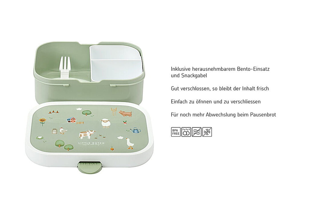 107440065399 - Brotdose Campus mit Bento Einsatz, Mepal, Little Dutch, Little Farm, 750ml