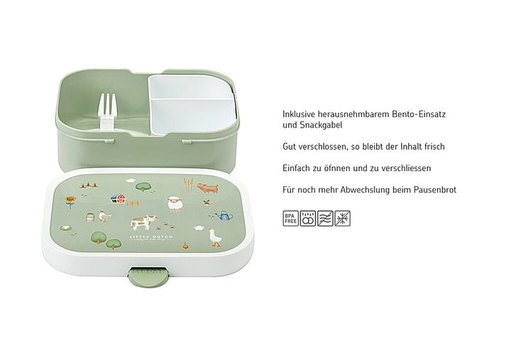 107440065399 - Brotdose Campus mit Bento Einsatz, Mepal, Little Dutch, Little Farm, 750ml