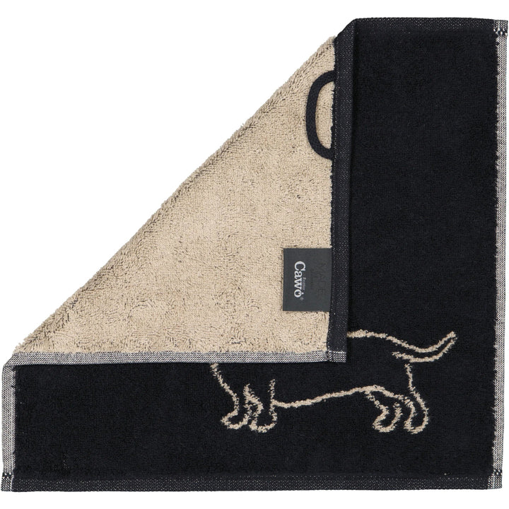 CAW-6249-93-s30/30 - Cawö - Seiflappen - schwarz/beige, 30/30cm