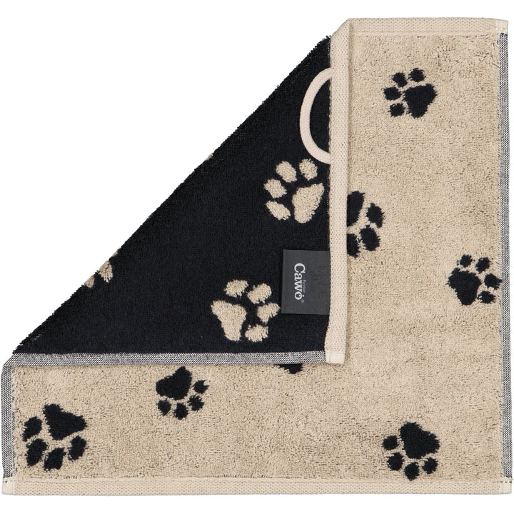 CAW-6249-93-s30/30 - Cawö - Seiflappen - schwarz/beige, 30/30cm