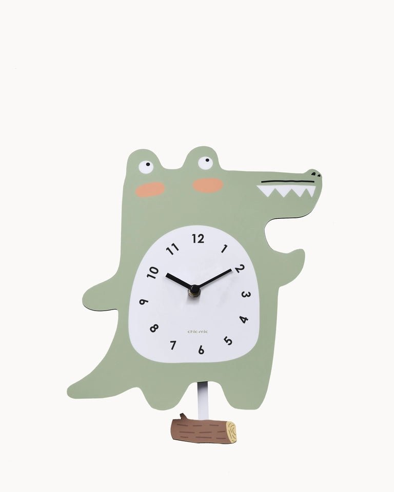 CHI - KWC102 - Chic.mic, Kids wall clock, Kinder Wanduhr - crocodile