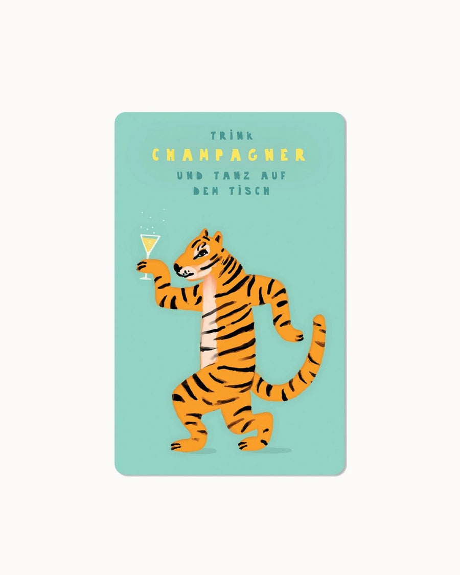 CHI - LC377 - chic.mic - Lunacard Postkarte 'Champagne tiger'