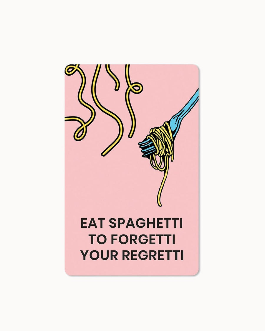 CHI - LC313 - chic.mic - Lunacard Postkarte 'Eat spaghetti to forgetti your regretti'
