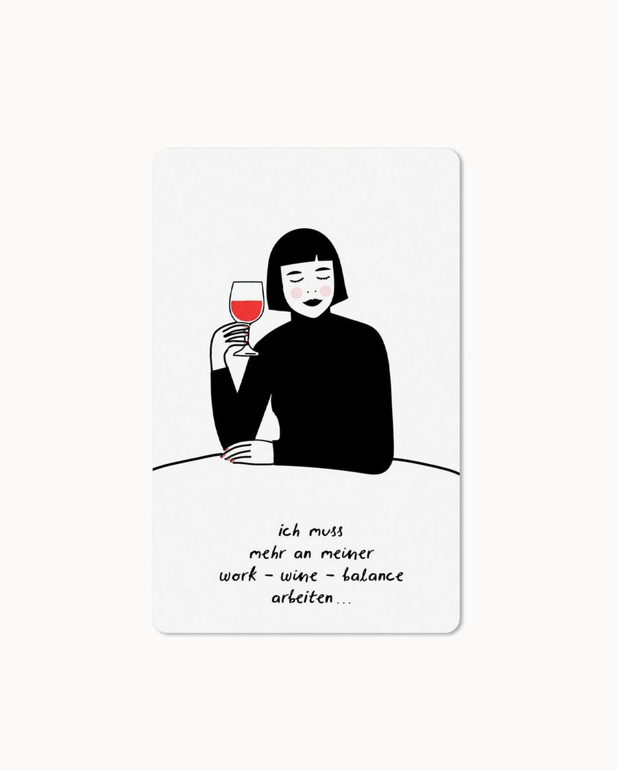 CHI - LC376 - chic.mic - Lunacard Postkarte 'work wine balance'