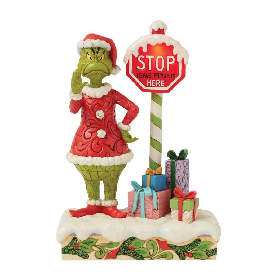 6017063 - Der Grinch mit Stoppschild - Figur, Jim Shore 2025
