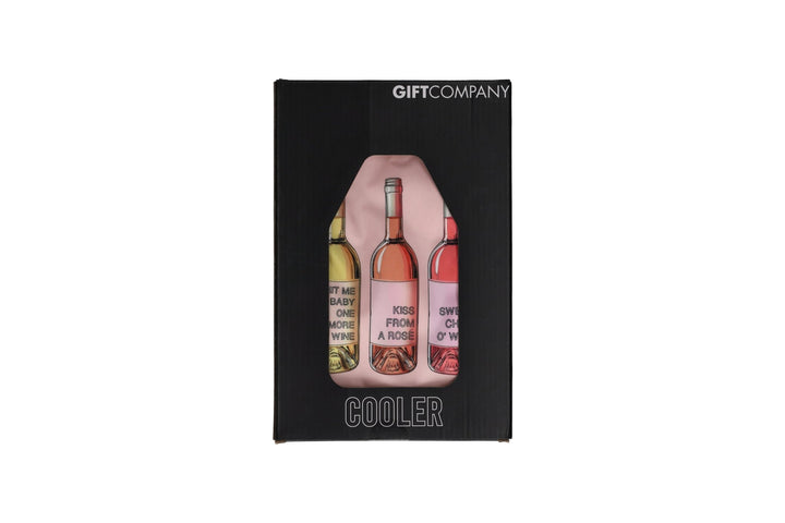 GICO - 1219501012 - Gift Company, Froid, Kühlmanschette, Motiv: Weinflaschen, rosa