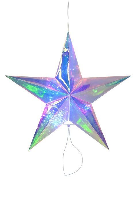 GICO - 1193205089 - Glow, Stern 3D mit LED, , Gift Company, Größe L, Farbe irisierend