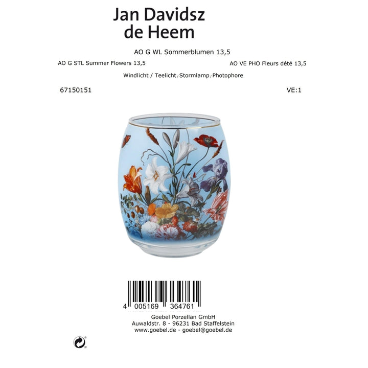 67150151 - Goebel Jan Davidsz de Heem - Windlicht - Sommerblumen
