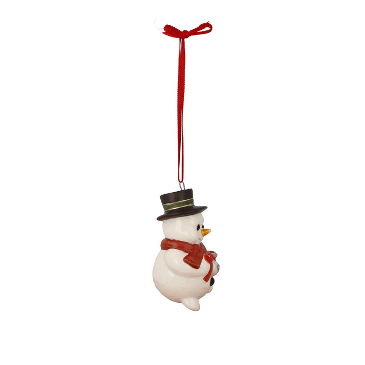 66704681 - Goebel Schneemann, Hänger, Gustl mit Weihnachtskugel - 5cm - 2025