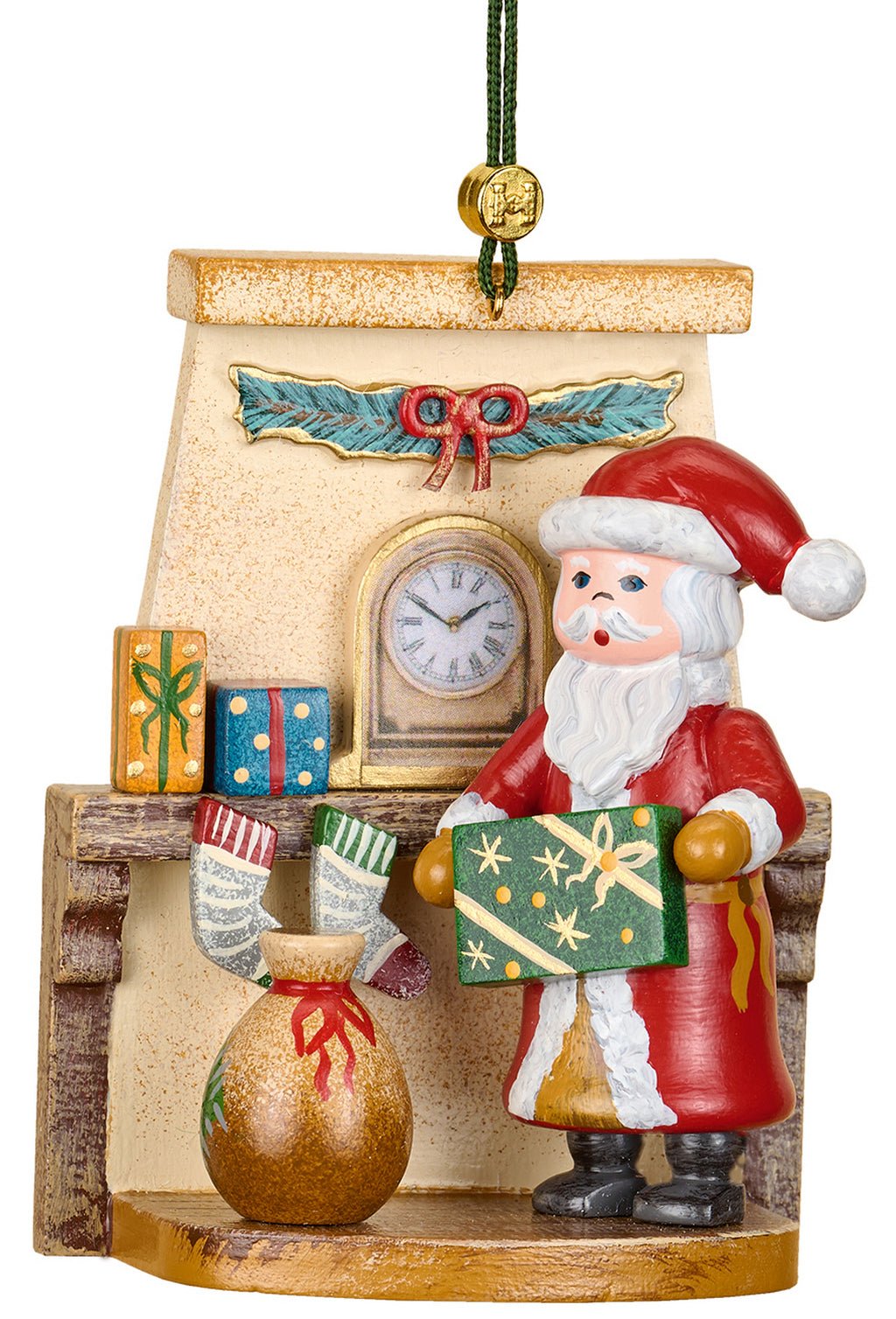 HUB-140h3003 - Hubrig Volkskunst 'Baumbehang - Weihnachtsmann Bescherung 8cm' 2025