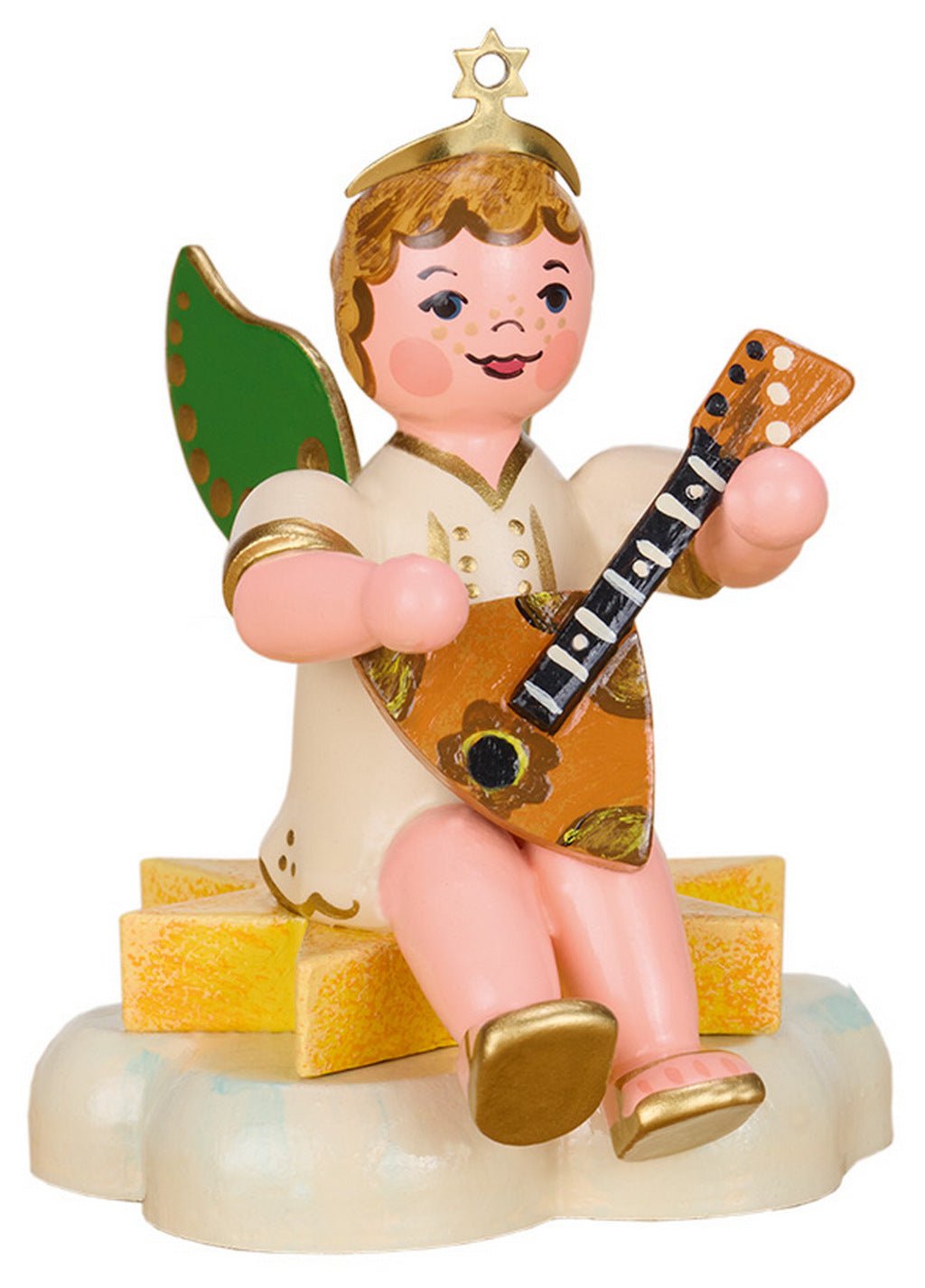 HUB - 121h0305 - Hubrig Volkskunst 'Engelbub mit Balalaika - sitzend - 6,5cm' 2025