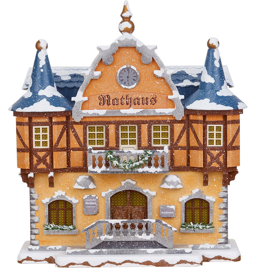 HUB - 400h0008 - Hubrig Volkskunst 'Winterkinder Winterhaus - Rathaus 21cm'