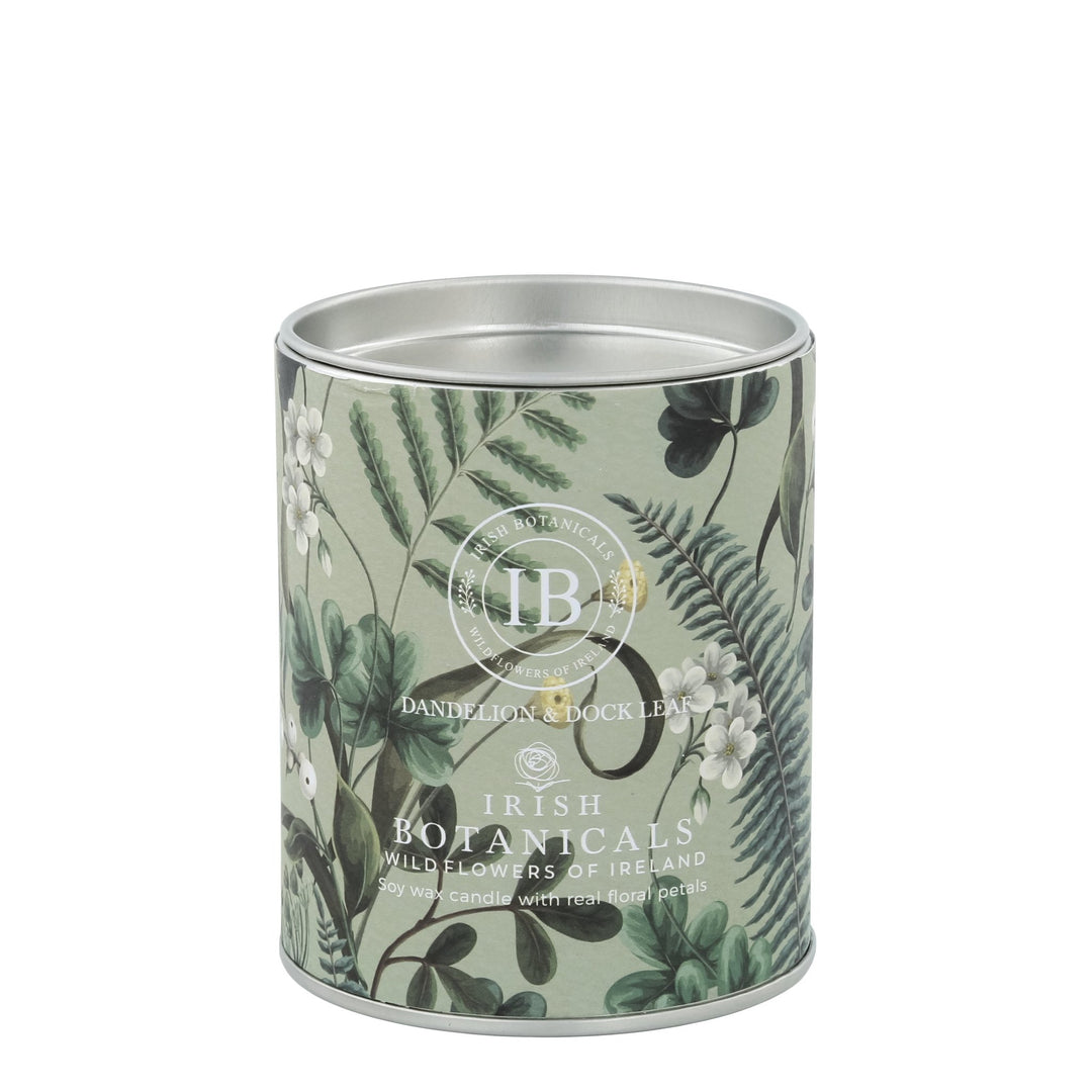 IB - E - IBW - DDL - TIN - Irish Botanicals - Löwenzahn und Ampferblatt Duft Kerze - Dandelion and Dock Leaf Tin Candle