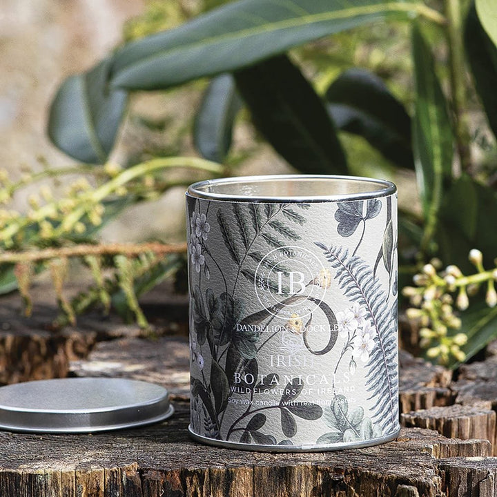 IB - E - IBW - DDL - TIN - Irish Botanicals - Löwenzahn und Ampferblatt Duft Kerze - Dandelion and Dock Leaf Tin Candle