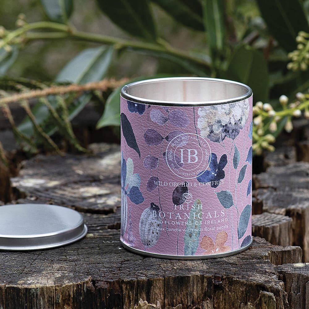 IB - E - IBW - WOC - TIN - Irish Botanicals - Wildorchidee und Beinwell Duft Kerze - Wild Orchid and Comfrey Tin Candle