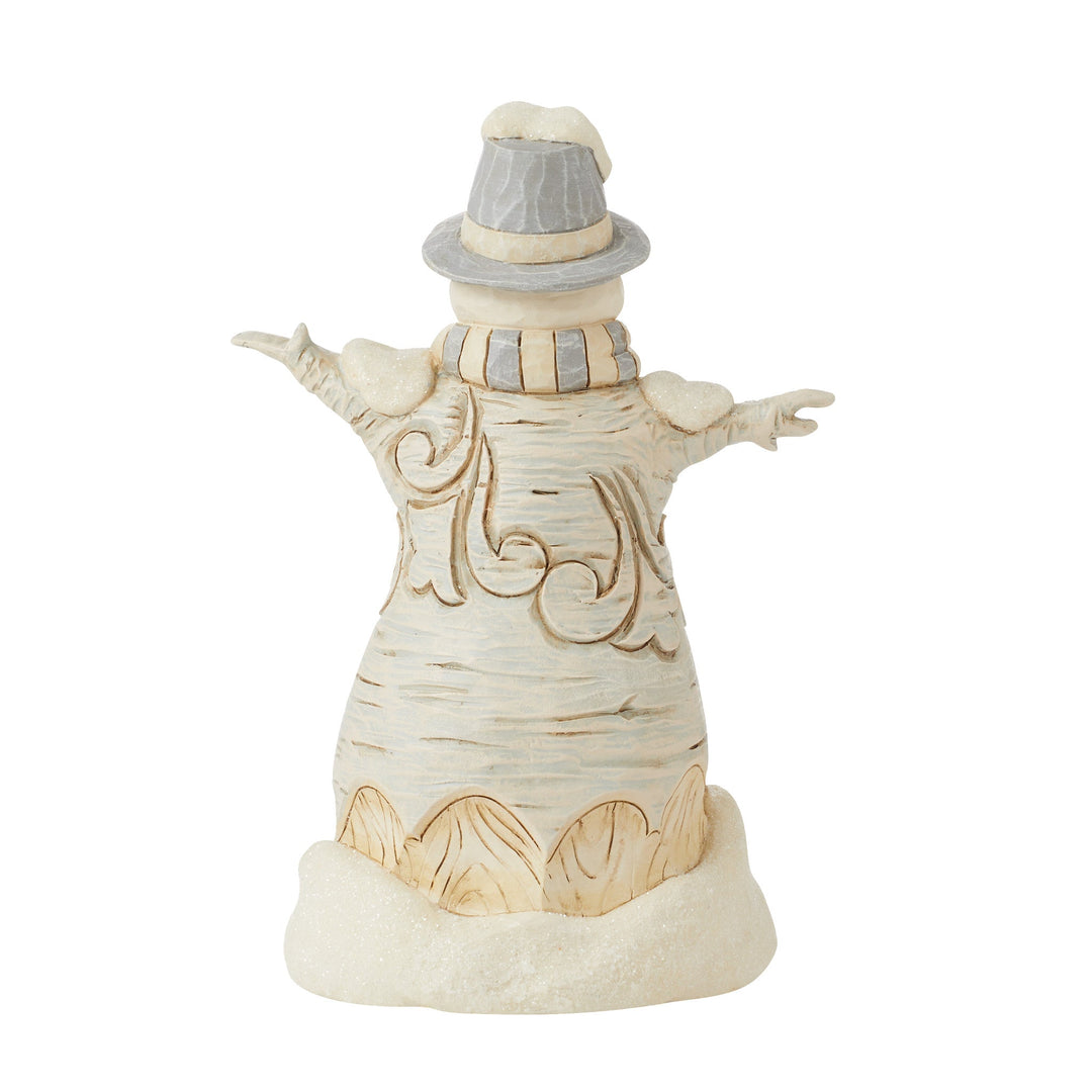 6015155 - Jim Shore - Figur 'White Woodland - Carved Snowman - Geschnitzter Schneemann - 14cm' 2024