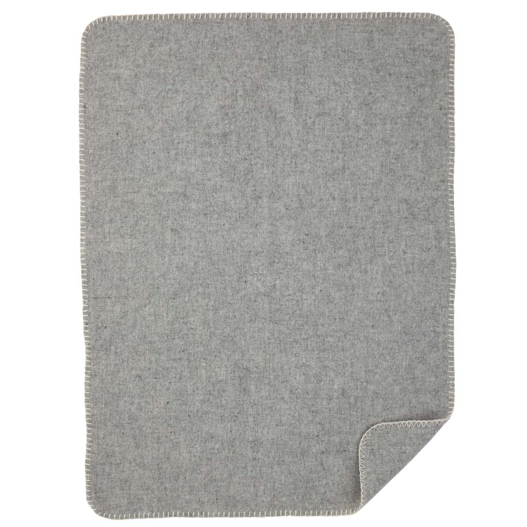 KLI - 241061 - KLIPPAN, Baby Wolldecke Soft hellgrau, 60% Merinowollo, 40% Lammwolle