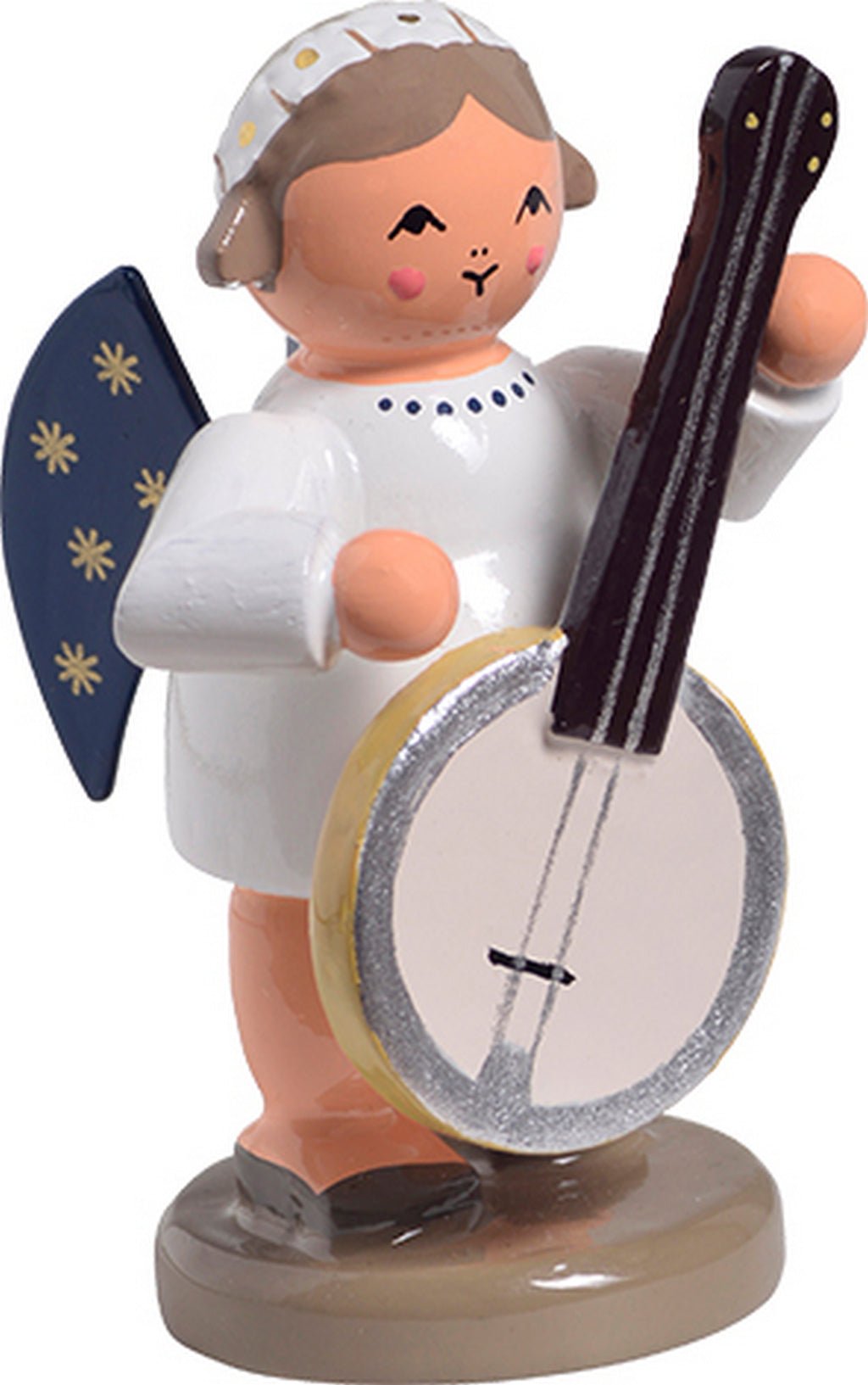 KWO - A75694 - KWO - Engel mit Banjo, Holzkunst, 5cm