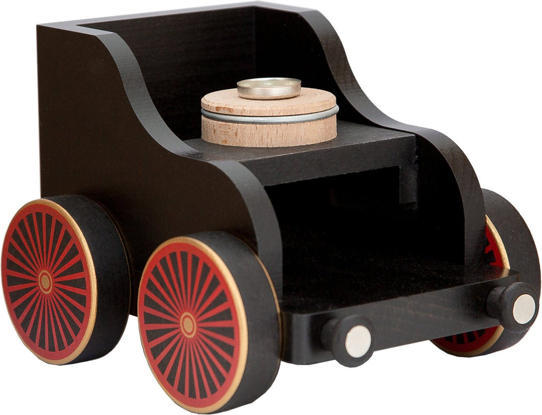 KWO - A75825 - KWO Holz Zugfiguren - Eisenbahnwagen, schwarz, Holzkunst, 12cm