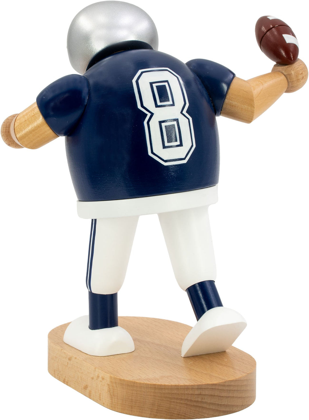 KWO - A21418 - KWO - Räuchermann Footballspieler blau, Holzkunst, 20cm