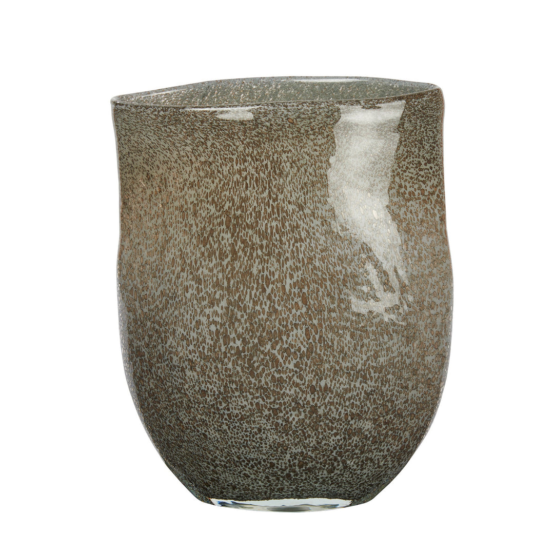 LAM - 17429 - Lambert - Perugino Vase Glas mit Kupfernetz, anthrazit, oval, H34 24,5x10cm