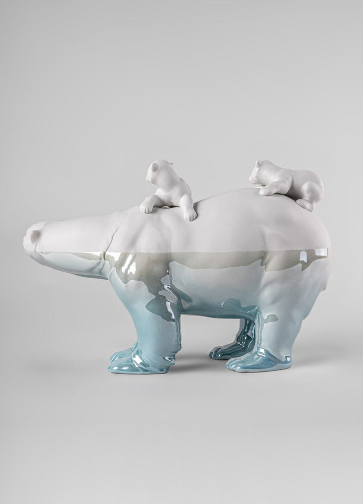 010 - 09740 - LLADRO® Bärenmama und Babys - Underwater - Skulptur, 25x39cm 01009740