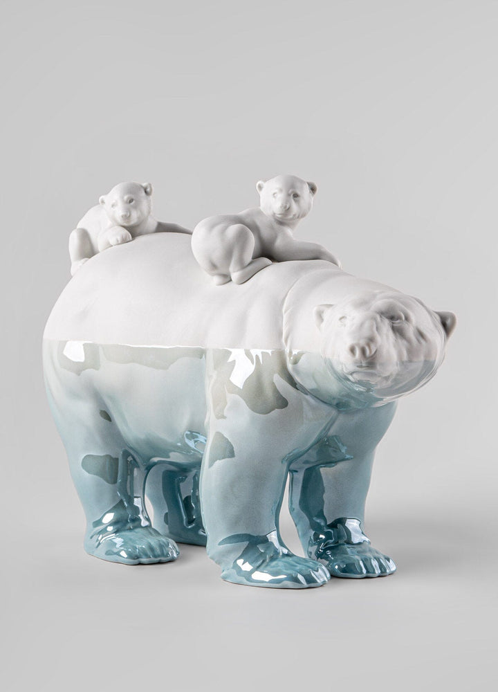 010 - 09740 - LLADRO® Bärenmama und Babys - Underwater - Skulptur, 25x39cm 01009740