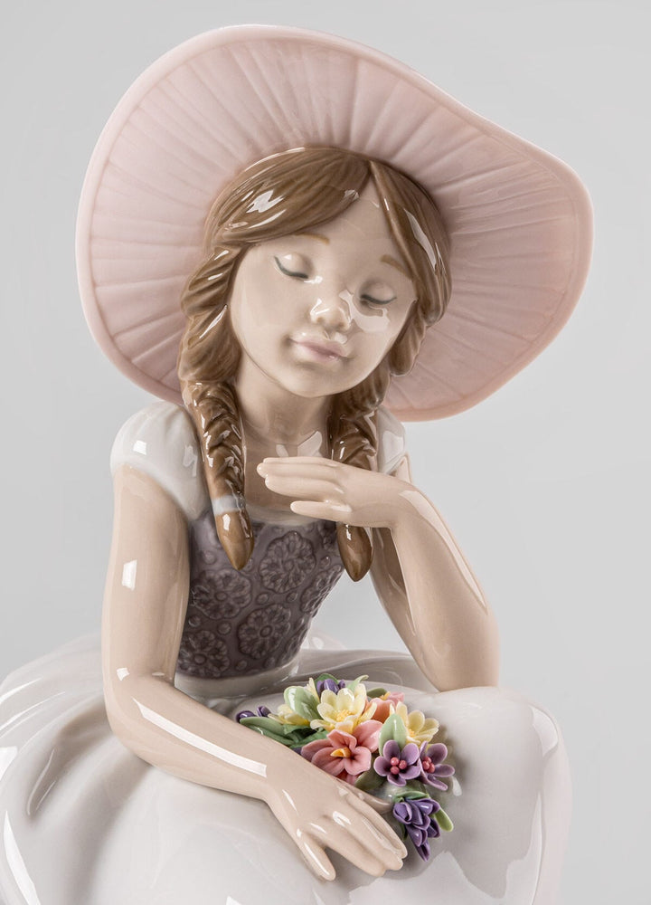 010 - 09749 - LLADRO® Figur - Der Frühling ist da Mädchen Skulptur 23cm - 01009749