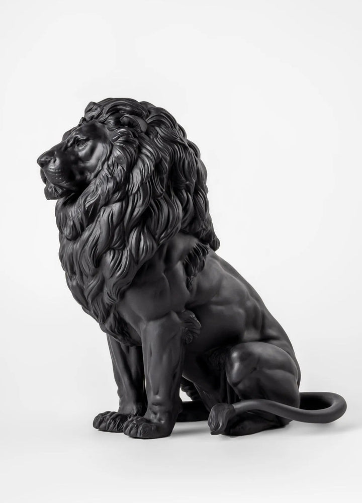 010 - 09778 - LLADRO® Majestätische Löwen Skulptur Mattschwarz, 43x25x43cm 01009778 - 2025