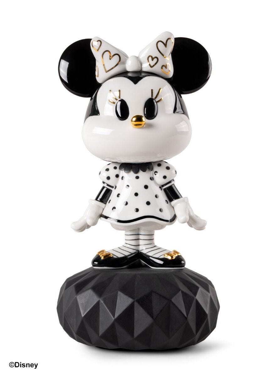 010 - 09707 - LLADRO® - Minnie in black and white Sculpture 31cm 01009707