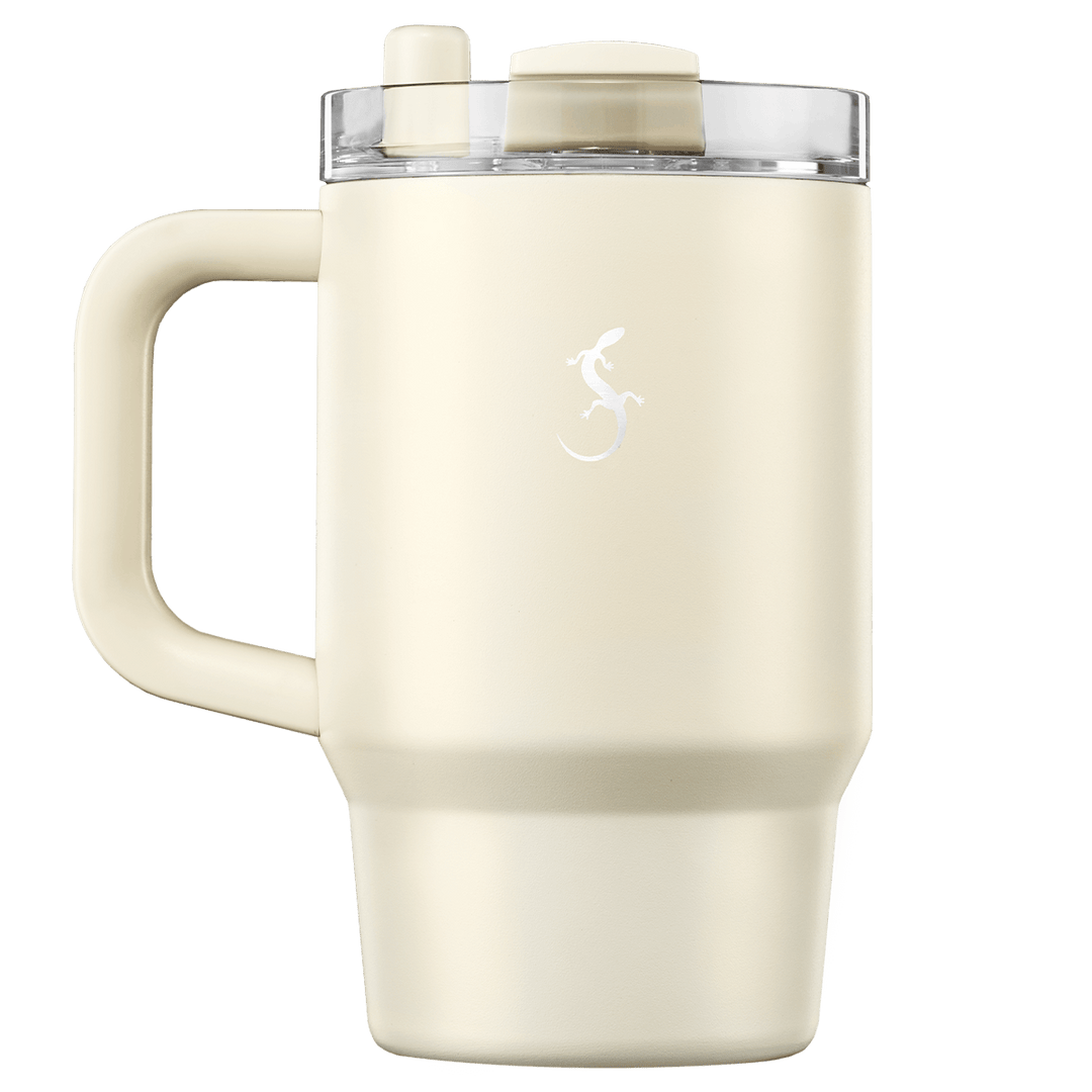 LUR - 00270976 - Lurch Isolierbecher Big Cup Mini 0,8l mit Trinkhalm und Pulverbeschichtung, Ivory
