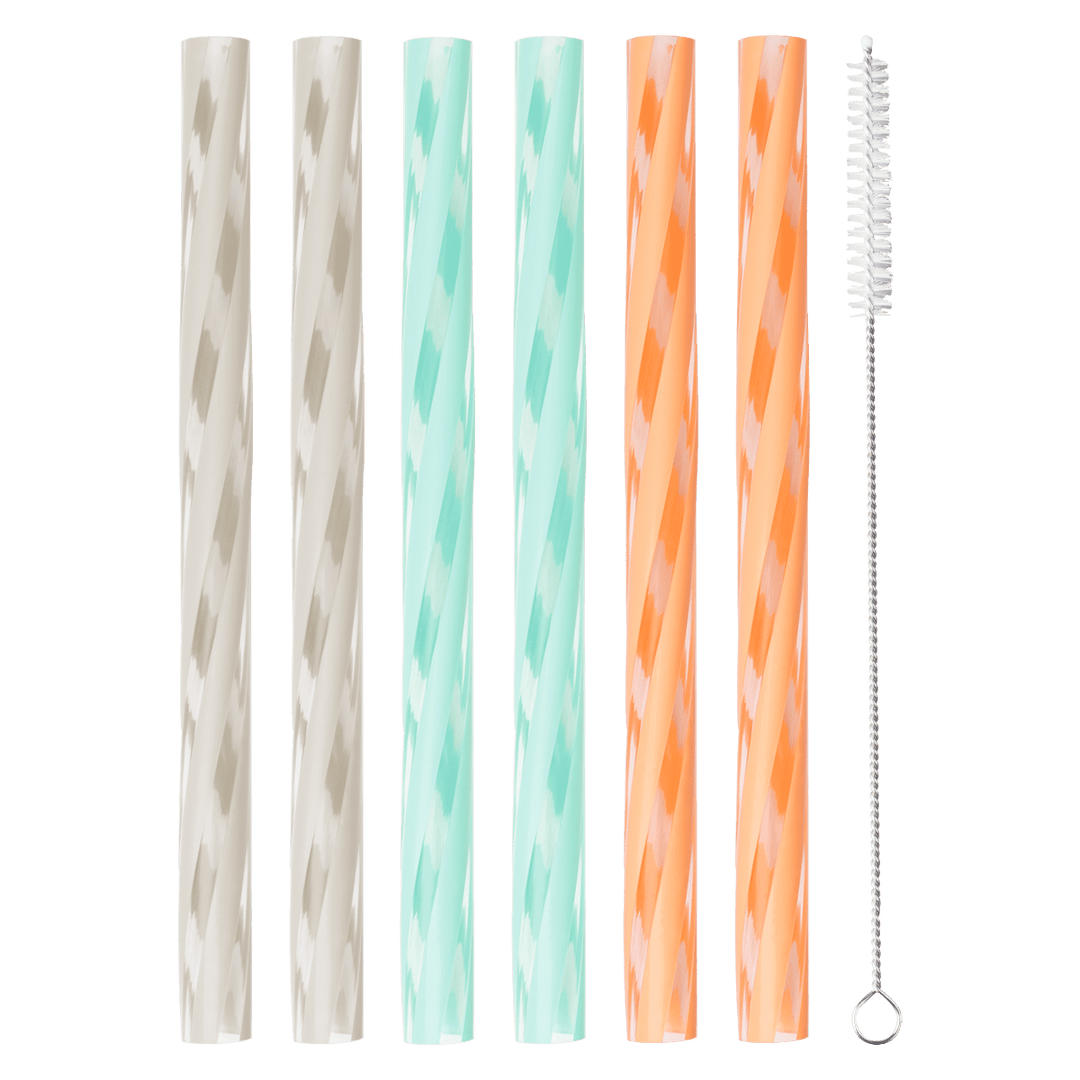 LUR - 00280075 - Lurch - Little Lurch Trinkhalme Silikon 13cm 6er Set inkl. Reinigungsbürste