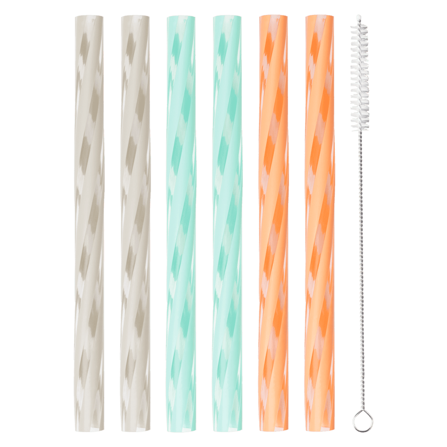 LUR - 00280075 - Lurch - Little Lurch Trinkhalme Silikon 13cm 6er Set inkl. Reinigungsbürste